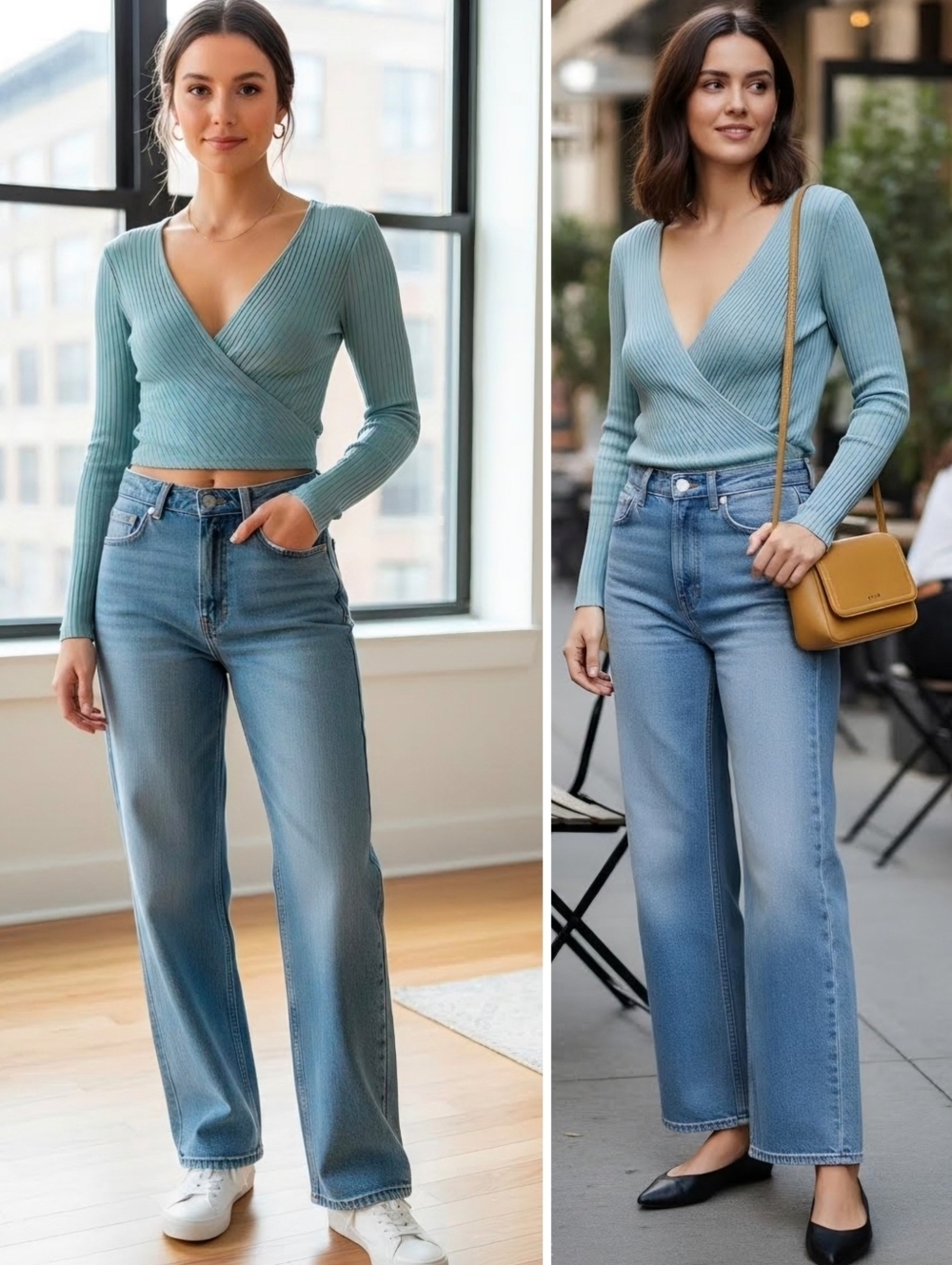 New! Reformation Minnie Turquoise Bodycon Knit Ribbed Sexy Long Sleeve Top